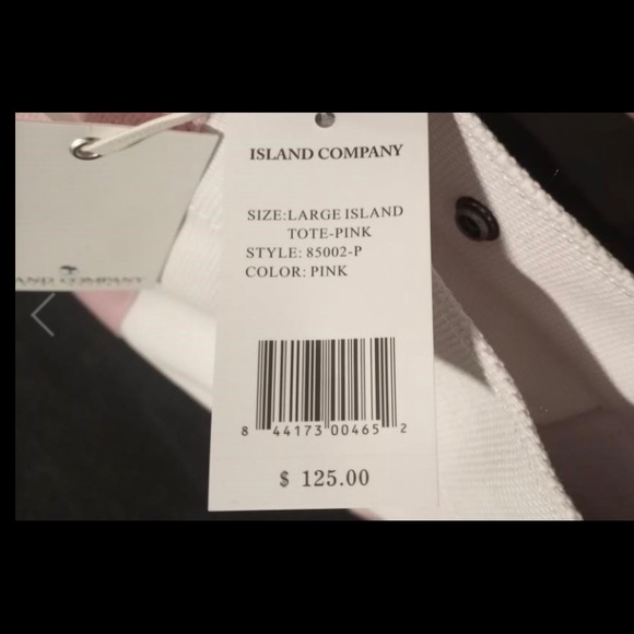 Island Company Large White and Pink Tote Bag - Picture 3 of 10
